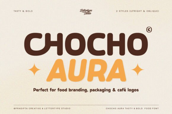 Chocho Aura Typeface for Bold Food Branding